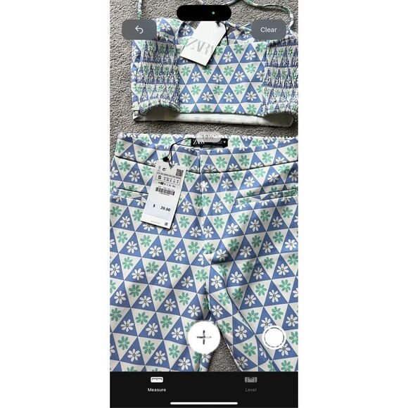 NWT ZARA printed Pants and Croptop Set, Small $100 E4 - Picture 7 of 9